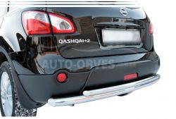 Nissan Qashqai rear bumper protection - type: double фото 0