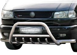 Front bumper protection Volkswagen T4 Transporter, Caravelle - type: with additional pipes фото 0